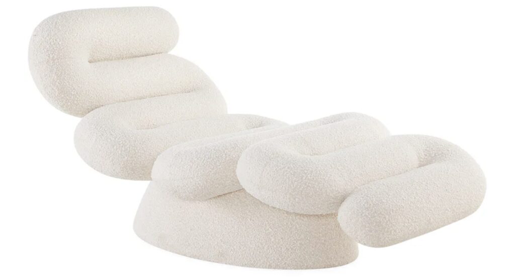 Alternate side view of Serpentine Chaise by Jonathan Adler